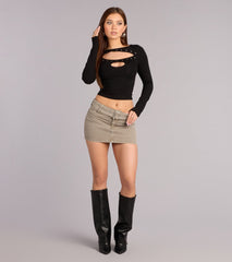 Built In Attitude Belted Mini Skirt
