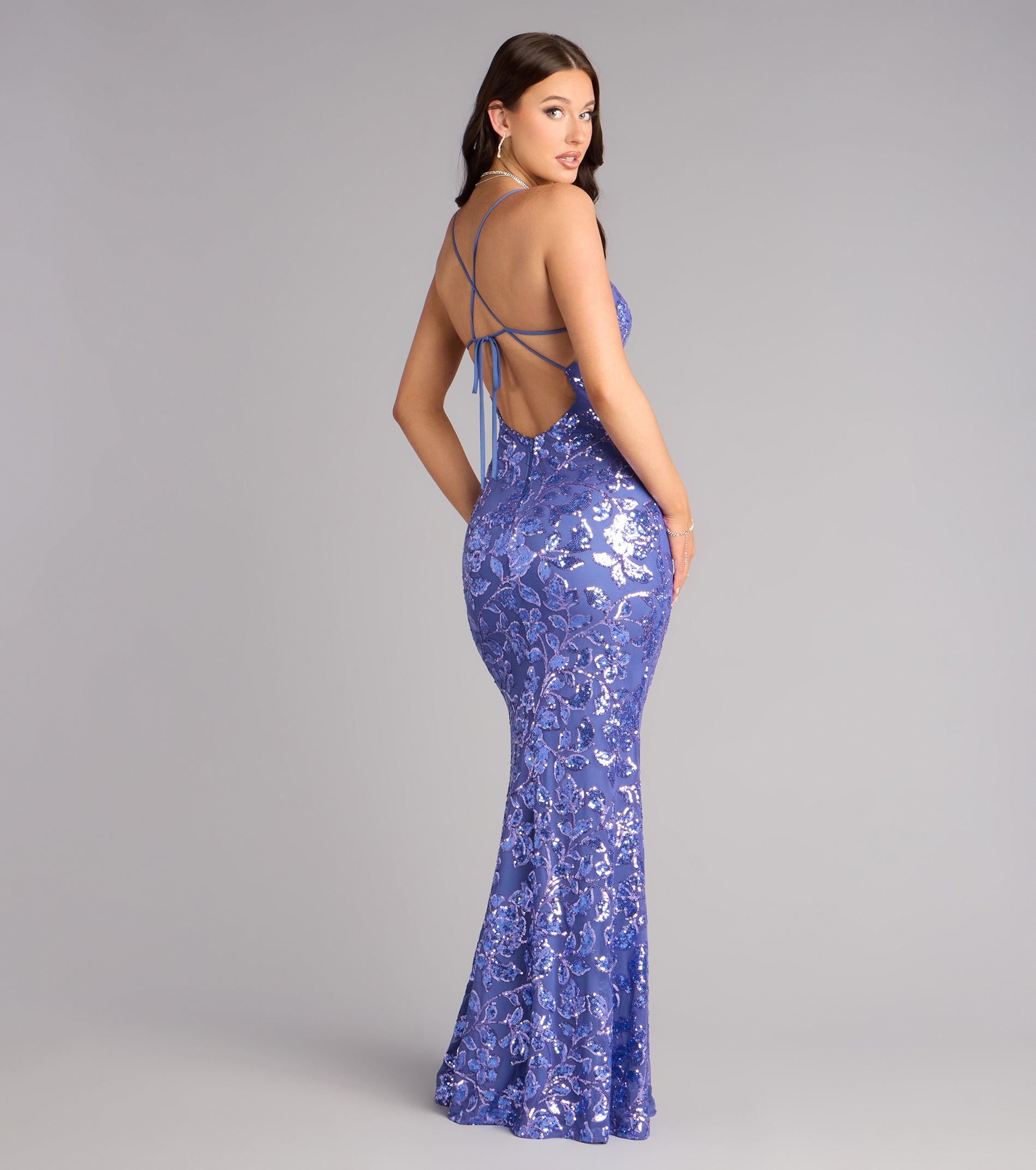 Betty Sequin Strappy Mermaid Formal Dress