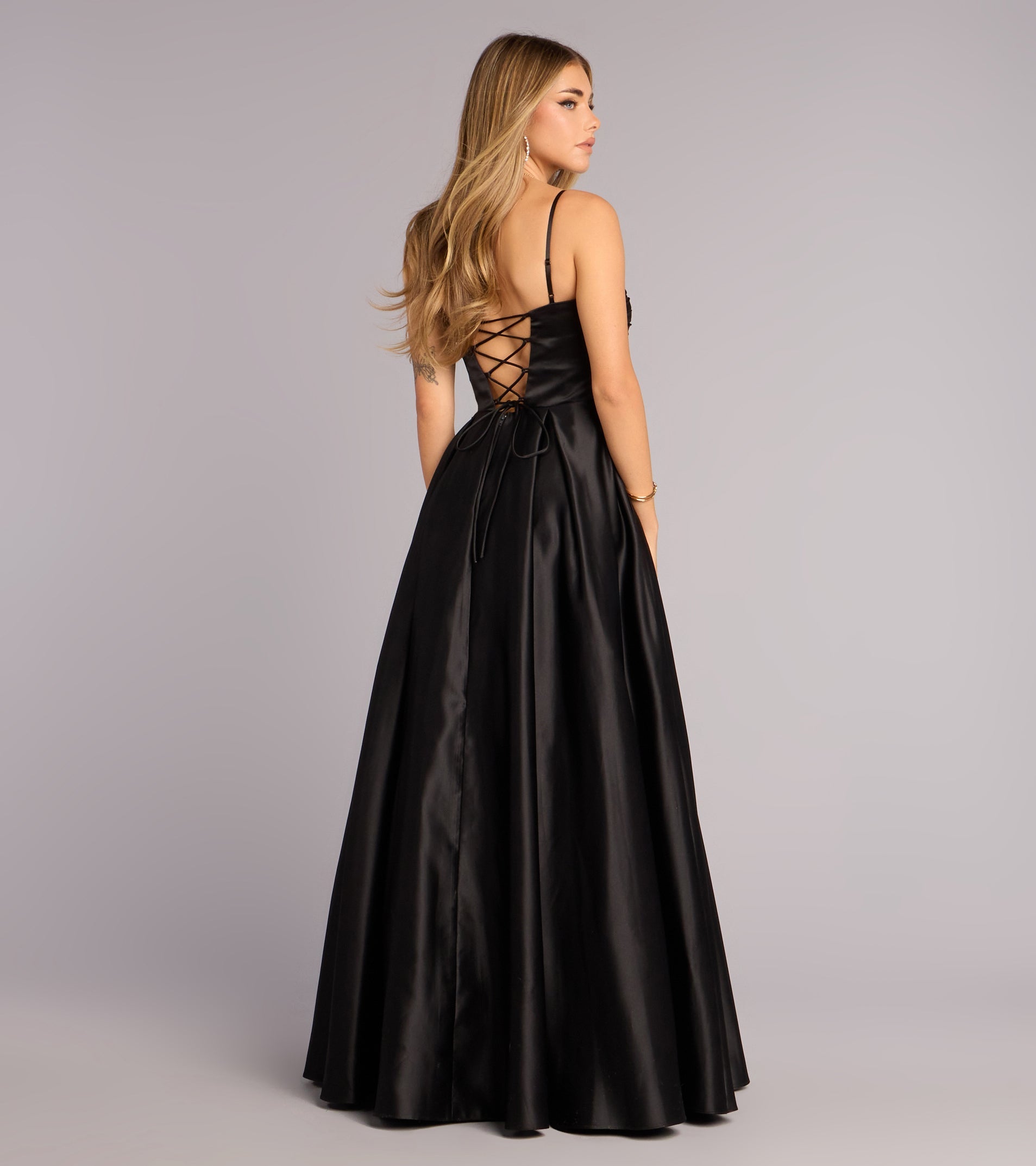 Gracelyn Satin Corset A-Line Gown